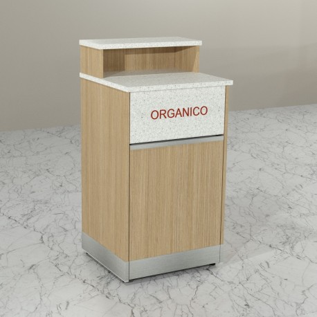 Mueble contenedor para basura areas de fast food