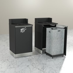 Mueble contenedor para basura areas de fast food