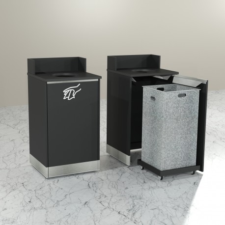 Mueble contenedor para basura areas de fast food
