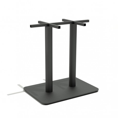 Base pedestal rectangular 80x50 doble poste redondo